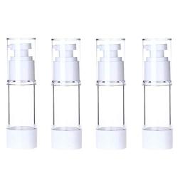 4PCS 1 oz / 30ML Transparent Empty Refillable Airless Vacuum Pump Bottles Press Jar Pot Container Vial For Serums Cream Lotion Make-up Foundations Travel Toner Cosmetic Sample