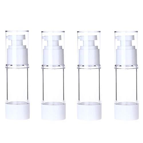 4PCS 1 oz / 30ML Transparent Empty Refillable Airless Vacuum Pump Bottles Press Jar Pot Container Vial For Serums Cream Lotion Make-up Foundations Travel Toner Cosmetic Sample