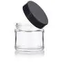 Clear Thick Glass Straight Sided Jar - 2 oz / 60 ml (6 Pack) + Spatulas