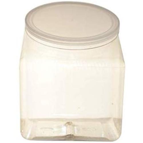 Pack of 4 Plastic Candy Containers With Lids ? Retro Plastic Clear Candy Container Counter-top Jars - Easy Refill Wide Mouth Opening For Easy Refill