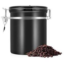 Coffee Container Jar With Time Compass Lid Airtight Coffee Beans Tea Box Container,Black