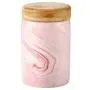 Marmerrosa Lebensmittelbehälter, Keramik Lebensmittelbehälter mit Dichtung und Bambusdeckel - Moderner Marmer-Keramik Lebensmittelbehälter zum Servieren von Tee, Kaffee, Gewürzen und mehr 13,5OZ (400ML)
