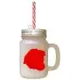 Red Welsh Sheepdog Silhouette Frosted Glass Mason Jar With Straw Red Welsh Sheepdog Silhouette Frosted Glass Mason Jar With Straw