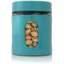 Venoly Dry Food Storage Containers with Lids (4 Piece Set) Airtight Freshness Seal, See-Through Glass Canister | BPA-Free, Food-Grade Safe | Kitchen Pantry & Countertop Storage (Turquoise)