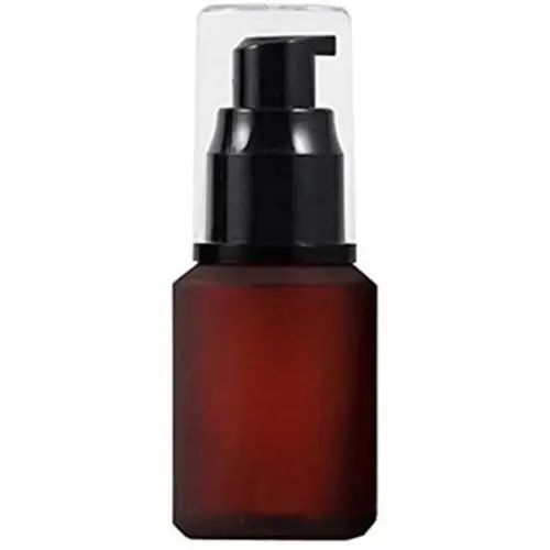 Leere Hochwertige Glas-Pumpenflasche 60 ml / 2 Unzen für Kosmetik, Make-up, Creme, Flüssige Gels, Seren – Separater Dosierbehälter (Braun)