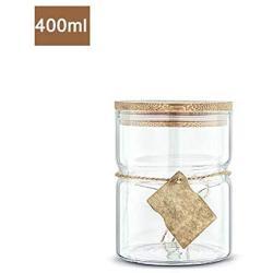 Yl Ly Transparent Glass Sealed Jar Honey Lemon Passion Fruit Food Bottle Miscellaneous Grain Storage Tank Large With Lid Jar Groove 400Ml