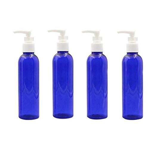 6PCS 100ML 3.4 oz BPA Free Blue With White Pumps Empty Plastic Pump Dispenser Jars Bottles Container For Bathroom Body Wash Lotion Shower Liquid Soap Cream Cosmetic Travel Foundations