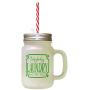 Green EverybodyS Laundry Wash Dry Repeat Frosted Glass Mason Jar With Straw