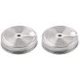 uxcell 2pcs Stainless Steel Wide Mouth Mason Jars Lids with Straw Hole Canning Lids for Drinking & Food Storage