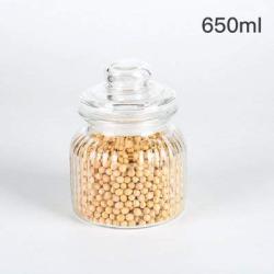 Kitchen Food Storage Jar Airtight Food Storage Sealed tank glass bottle of coarse grains of food Honey jam lemon pot little phial large storage tank Kimjang sub,650ml 1993