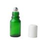 3PCS 20ml Empty Refillable Green Glass Essential Oil Roll On Bottles Cosmetic Sample Packing Jars Pots with Metal Roller Ball And White Cap For Essential Oil Perfume