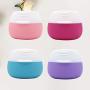 Beaupretty 4pcs Silicone Cream Jars Small Travel Comestic Containers Leakproof Toiletry Cases with Hard Sealed Lids for Face Hand Body Cream (Red, Purple, Blue, Pink Each One)