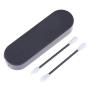 Last Swab Reusable Q tips, Double Tipped for Precision Makeup, Cotton Buds for Ear Cleaning, Reusable Cotton Swabs 2 Packs (Black)