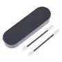 Wiederverwendbare Wattebäusche, Doppelspitze für präzises Make-up, Wattebäusche zur Ohrreinigung, wiederverwendbare Wattebäusche 2er Pack (Schwarz)