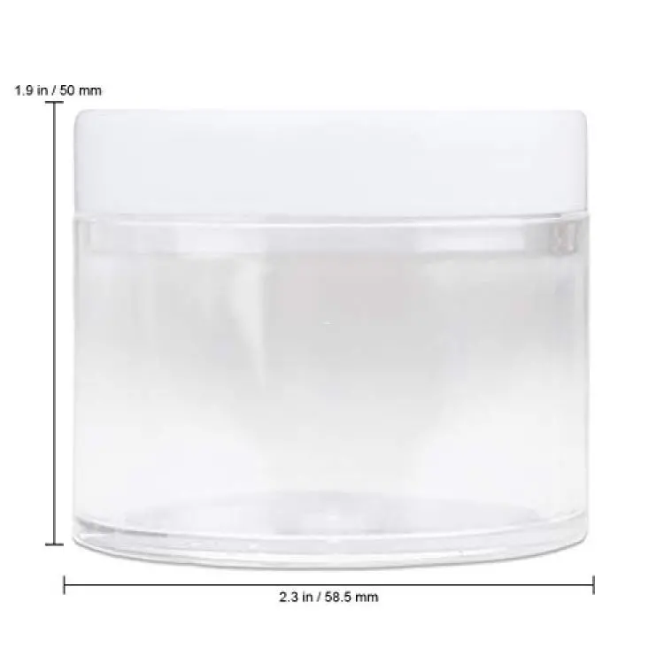 Beauticom 60 Grams/60 ml (2 oz) Round Clear Leak Proof Plastic Container Jars with Blue Lids for Travel Storage Makeup Cosmetic Lotion Scrubs Creams