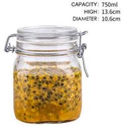 High Lead Free Glass Made In Italy Food Tea Storage Bottle Jars With Cover Seal Jar Hand Blown Clear,750Ml