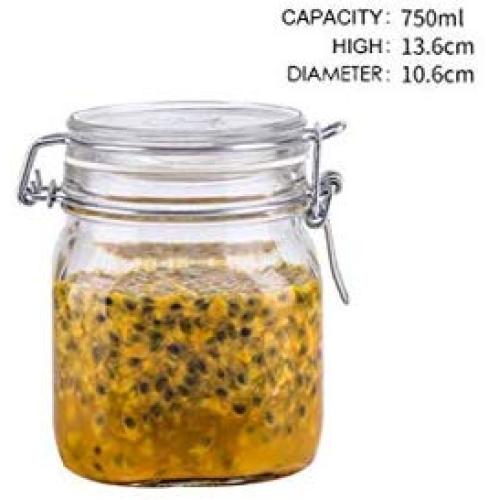 High Lead Free Glass Made In Italy Food Tea Storage Bottle Jars With Cover Seal Jar Hand Blown Clear,750Ml