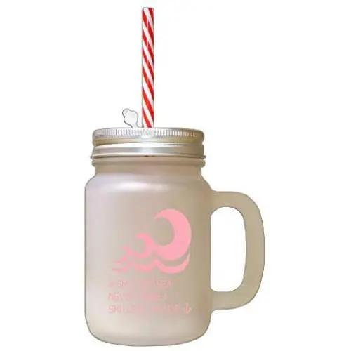 Soft Pink A Smooth Sea Never Made Skillful Sailor Frosted Glass Mason Jar With Straw Soft Pink A Smooth Sea Never Made Skillful Sailor Frosted Glass Mason Jar With Straw
