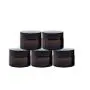 NANSHINE 5PCS Empty Refillable Dark Brown Glass Makeup Cosmetic Face Cream Jar Pot Bottle Container with Liners and Black Screw Lid 5ML