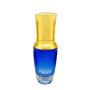 1PC Upscale Empty Reusable Blue Glass Press Pump Bottles Jar Pot Container With Gold Lid For Makeup Cosmetic Foundations Cream Eye Shadow Emulsion Lotion Skin Care(30ml /1oz)