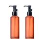 2PCS 100ML/3.4oz Amber Frosted Glass Pump Bottles with Black Pump Top Cosmetic Make-up Cream Lotion Sample Packing Toiletries Liquid Storage Container Vial Jar Pots for Essential Oil Emulsion Essence