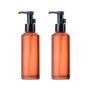 2PCS 100ML/3.4oz Amber Frosted Glass Pump Bottles with Black Pump Top Cosmetic Make-up Cream Lotion Sample Packing Toiletries Liquid Storage Container Vial Jar Pots for Essential Oil Emulsion Essence