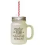 Brown Make Today Ridiculously Amazing Frosted Glass Mason Jar With Straw