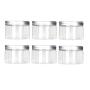 6Pcs 120ml/4oz Clear Empty Refillable Leakproof Cosmetic Jars with Silver Aluminum Lid Facial Body Cream Pots Tins Boxes Cases Containers Dispense Sample Bottle for Cosmetic Cream Lotion Storage