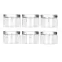 6Pcs 120ml/4oz Clear Empty Refillable Leakproof Cosmetic Jars with Silver Aluminum Lid Facial Body Cream Pots Tins Boxes Cases Containers Dispense Sample Bottle for Cosmetic Cream Lotion Storage