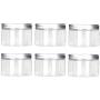 erioctry 120ml/4 Oz Jars PET Plastic Empty Cosmetic Containers Cases with Silver Aluminum Caps Cream Lotion Box Ointments Bottle Food Bottle Makeup Pot Jar Pack of 6