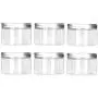 erioctry 120ml/4 Oz Jars PET Plastic Empty Cosmetic Containers Cases with Silver Aluminum Caps Cream Lotion Box Ointments Bottle Food Bottle Makeup Pot Jar Pack of 6