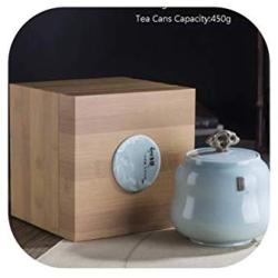 Chinese Ceramic Tea Caddy Candy Coffee Jar Canister Tea Cans,F