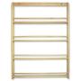 EMS Solid OAK Wood Spice Rack Organizer, 4 Tier Wall Mounted - Seasoning Storage for Pantry and Kitchen - Natural Finish (26.5&quotH x 20&quotW x 2.75&quotD)