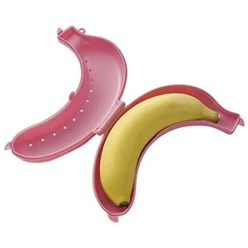 Exquisite Bananen-Schutzbox Tragbarer Essensbehälter für Outdoor-Reisen, Obst, Bananen, Süßigkeiten, Nussbehälter (Keine PK)
