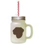 Brown Braque Du Puy Silhouette Frosted Glass Mason Jar With Straw