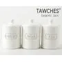 Canisters Sets for the Kitchen, Safer and Healthier Ceramic Kitchen Canisters set of 3 for Saving Coffee Tea Sugar Jars with Airtight Lids White Canister Food Storage jars TAWCHES TC001(B White 3pcs)