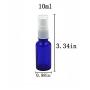 6PCS 10ml Reusable Empty Glass Pump Bottle/Jars/Container/Vessel with White Plastic Cap - Cosmetic Make up Dispenser for Essential Oil Shampoo Sample Press Bottle