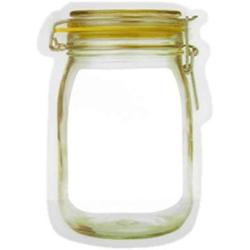 Dumanfs 4 Pieces Mason Jar Zipper Bags Reusable Snack Saver Bag Leakproof Food Sandwich Refrigerator Fruit Storage Bag Ziplock Chamber Bag Yellow