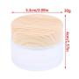 10PCS 5g 10g 15g 30g 50g Frosted Glass Jar Skin Care Eye Cream Jars Pot Refillable Bottle Cosmetic Container With Wood Grain Lid 