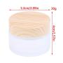 1PCS 5g 10g 15g 30g 50g Frosted Glass Jar Skin Care Eye Cream Jars Pot Refillable Bottle Cosmetic Container With Wood Grain Lid (Size : 30g)