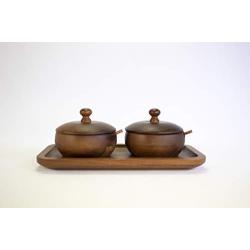 BergHOFF Acacia Wooden Spice Jar Set ? Acacia Wood ? 10 x 5.12 x 93.5 Inches ? Durable and Perfect for Any Kitchen ? Elegantly Display your Seasonings ? Beautiful Spice Jar Set