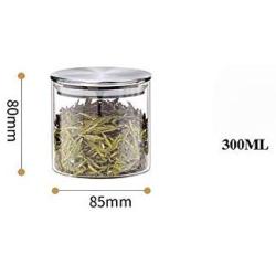 Glass Food Storage Containers with Metal Lids Transparent Kitchen Canisters Big and Small Airtight Food Jar for Pantry Glass Airtight Food Storage Containers