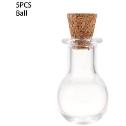 Glass Jars Bottles With Cork Stoppers 5pcs/pack Mini Glass Cork Bottles Empty Sample Jars Wishing Bottle Wedding Home Decoration Pendants Cork Stopper Storage Vial