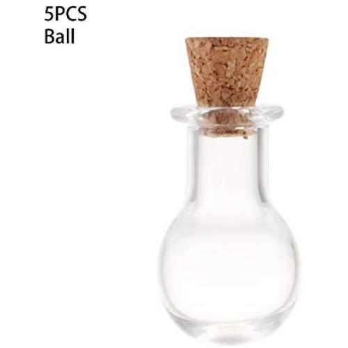 Glass Jars Bottles With Cork Stoppers 5pcs/pack Mini Glass Cork Bottles Empty Sample Jars Wishing Bottle Wedding Home Decoration Pendants Cork Stopper Storage Vial