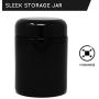 Herb Stash Jar - Glass UV Protected & Smell Proof Herb Storage Container - Lionhead (250ml - black)