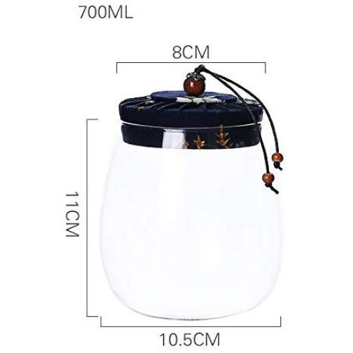 Yl Ly Glass Small Storage Jar Coffee Beans Dried Fruit Candy Snacks Cereal Glass Jar 700Ml1100Ml Blue 700Ml