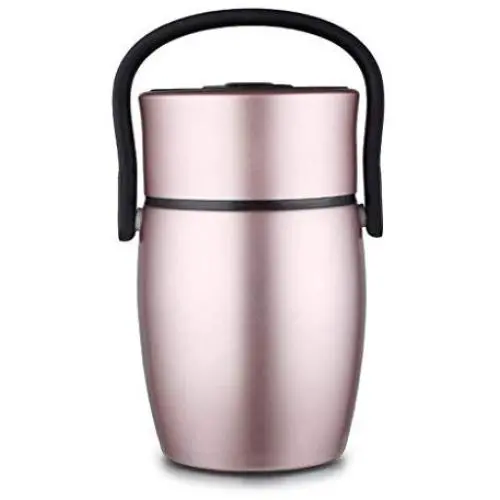 3-Liter Isolier-Mittelspeiseglas mit Handybox - Edelstahl, wasserdicht, Bento Box - Gold (HQSB)