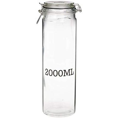 Easygift Large Glass Air Tight Sealed Storage Jar With Metal Clamp (2000 Ml (2L))