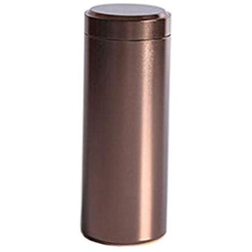 ?Tea Storage Box, Maserfaliw Anti-Damp Aluminum Alloy Tin Canister Kitchen Tea Sugar Coffee Storage Box Jar - Brown, Recyclable, Suitable For Holiday Gifts In The Outing and Indoors.