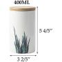 Danmu 1Pc of 400ml Ceramic Jar with Bamboo Lid Random Pattern Candy Cookie Jar Storage Jar Jewelry Box Buffet Jar Biscuit Coffee Oatmeal Tea Sugar Container